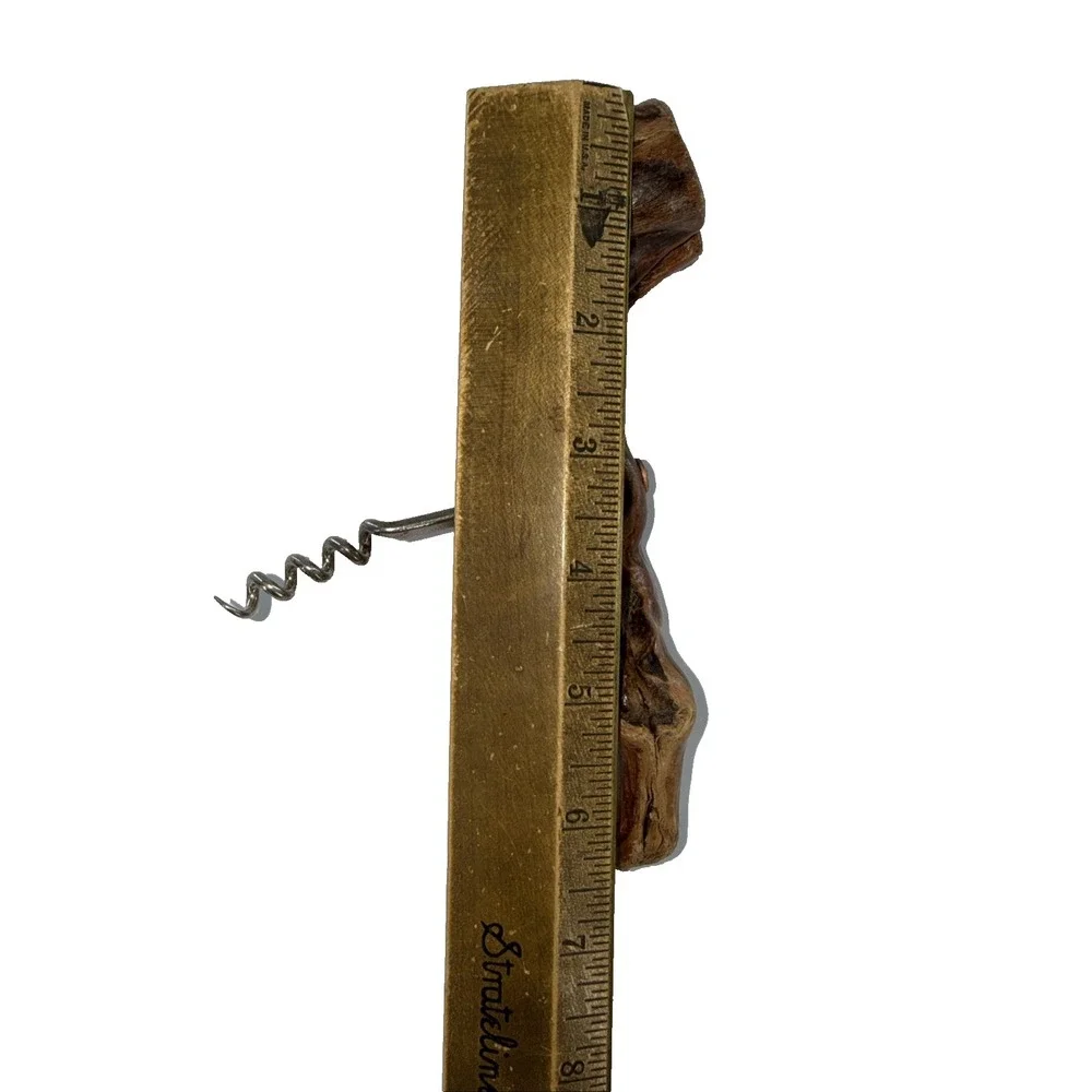French Burl Wood Cork‎ Screw Laurent Siret Wine Opener Rustic Vintage